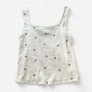 Old Navy Ivory Tank with Floral Print